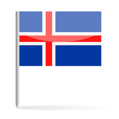 Iceland Flag Pin Vector Icon