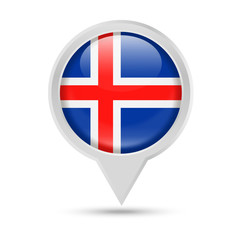 Obraz premium Iceland Flag Round Pin Vector Icon
