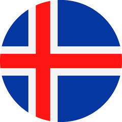 Fototapeta premium Iceland Flag Vector Round Flat Icon