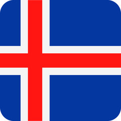 Iceland Flag Vector Square Flat Icon