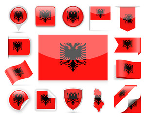 Albania Flag Vector Set