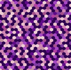 Abstract seamless tile  pixel art vector pattern in violet. Mosaic seamless colorful bright vector background. Graphic style for wallpaper, wrapping, fabric, background, apparel, prints, banners