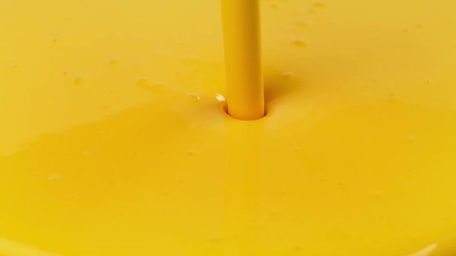 Yellow Paint Pours On Yellow Surface