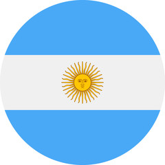 Argentina Flag Vector Round Flat Icon