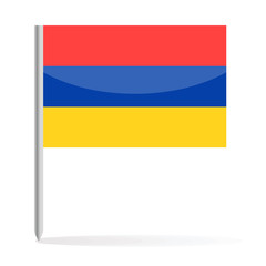 Armenia Flag Pin Vector Icon