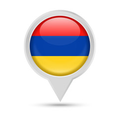 Armenia Flag Round Pin Vector Icon