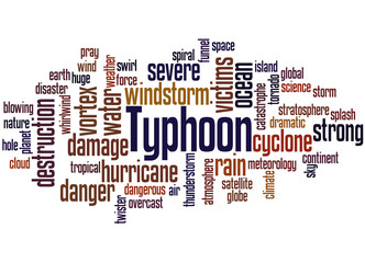 Fototapeta premium Typhoon, word cloud concept
