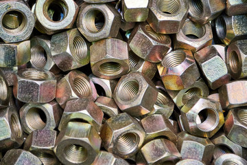 Metal nuts background