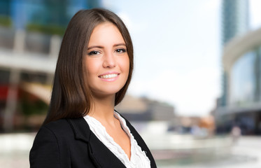 Young businesswoman smiling outdoor