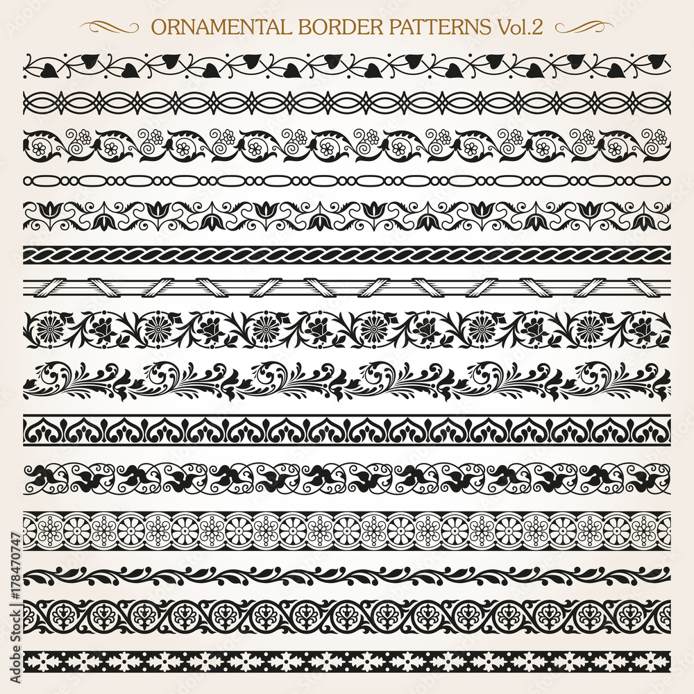 Canvas Prints ornamental border frame line vintage patterns 2 vector