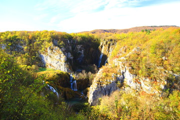 National park Plitvice lakes in autumn, Croatia