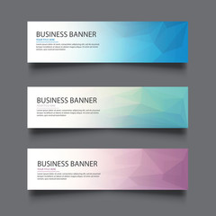 Fototapeta premium A set of vector banners with polygonal background