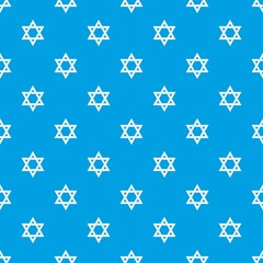 Star of David pattern seamless blue