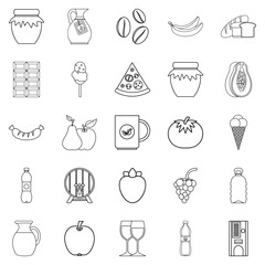 Fototapeta na wymiar Elite tea icons set, outline style