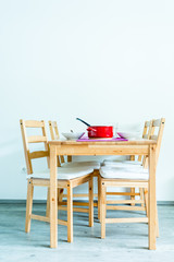 Minimalistic dinning table.