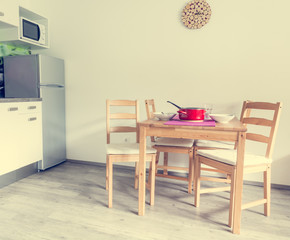 Modern and minimalistic kitchen set.