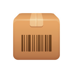 Cardboard Box & Barcode - Novo Icons . A professional, pixel-aligned icon designed on a 64 x 64 pixel.  