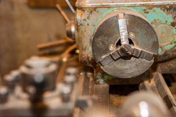 Old working lathe in production