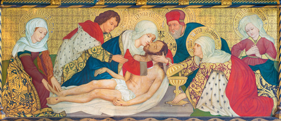 LONDON, GREAT BRITAIN - SEPTEMBER 17, 2017: The Unction of Jesus  in church St. Barnabas by unknown artist of 19. cent.