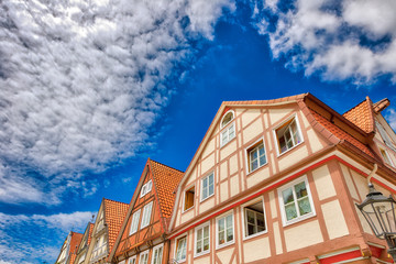 Fototapeta na wymiar Street view of Celle skyline, Germany