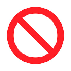 No Sign. Isolated on white background. Restriction sign prohibited not allowed warning. Stop or ban danger red sign. Crossed line information to precent prohibit road.