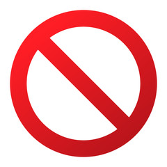 No Sign. Isolated on white background. Restriction sign prohibited not allowed warning. Stop or ban danger red sign. Crossed line information to precent prohibit road.