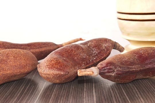 Carob fruit close up 