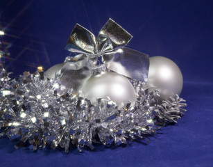 White nacreous glass New Year ball