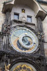 Orloj, Historical medieval astronomical clock, Old Town Hall, Prague, Czech Republic..