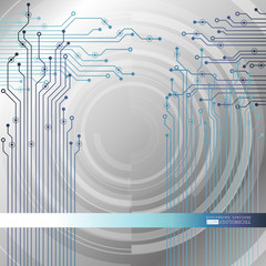 Vector circuit board illustration. Abstract technology