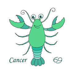 Cancer zodiac sign on white background