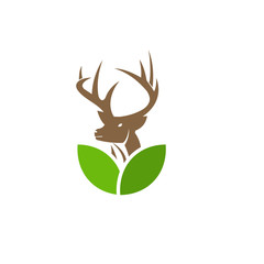 Deer Leaf Logo And Icon Element