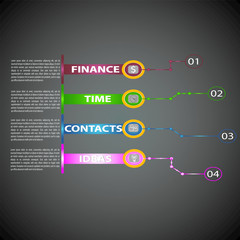 Obraz premium Infographic template. It can be used to organize the workflow, diagram, parameters of business ideas, banner, web design. 