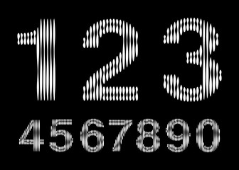 Arabic numerals set 1-10 on a black background