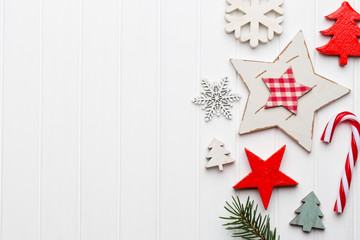 Vintage Christmas background with Christmas decoration.