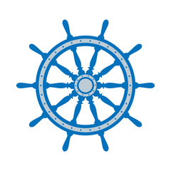 emblem of ship wheel on a white background