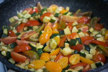 mixed vegetables cooking