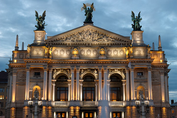 Opera house at night