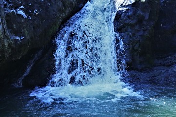 Crystal clear waterfall.