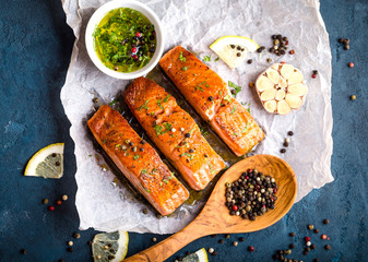 Delicious fried salmon fillet © somegirl