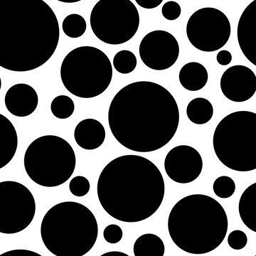 Polka dots seamless texture - simple vector background. Abstract background with black and white circles. Seamless pattern