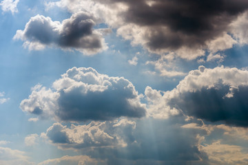 Overcast weather with cumulus clouds