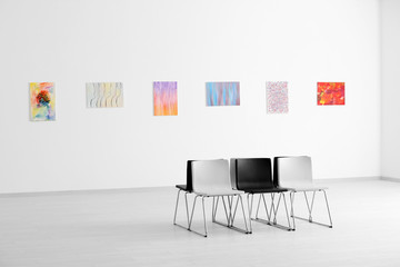 Art gallery with beautiful paintings