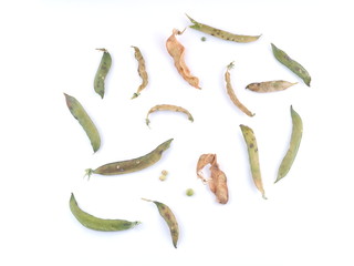 dry peas on a white background