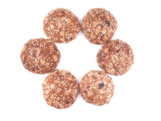 oatmeal cookies on a white background