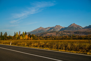 Slovakian nature autumn landscape with colorful forest.