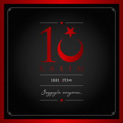 10 kasim vector illustration. (10 November, Mustafa Kemal Ataturk Death Day anniversary.)