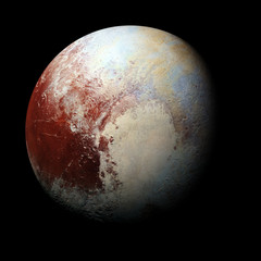 (3d rendering) dwarf planet Pluto isolated on black background - obrazy, fototapety, plakaty
