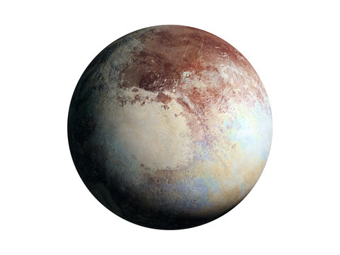 dwarf planet Pluto isolated on white background