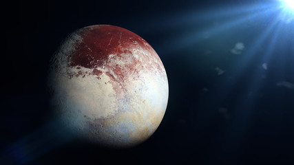 dwarf planet Pluto and the Sun